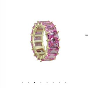 NEW The M Jewelers Princess Cut Eternity Band Ring Gold Pink 6